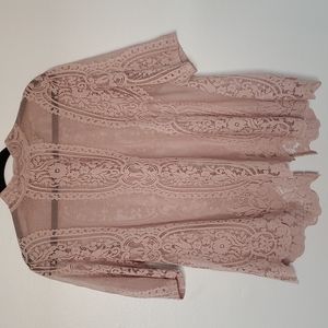 Light mauve lace blouse